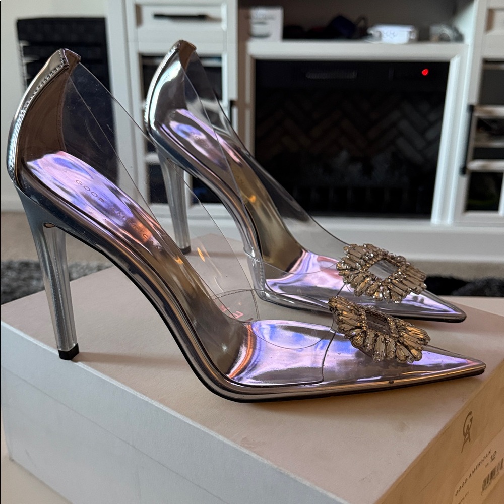 Good American clear & silver Transparent Heels - Picture 5 of 5